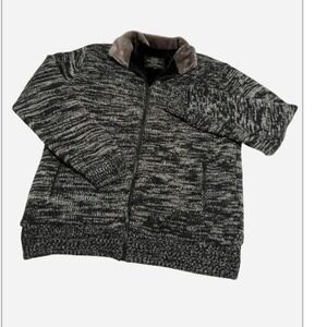 Buffalo David Bitton Men's Knit Full Zip Faux Fur Lined wool blend Jacket